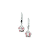 Kinderoorhangers Vlinder met parelmoer, Brisur Haak, 925 Zilver - Formaat 8 x 8.5