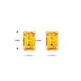 Oorknoppen van 14 Karaat Geelgoud met Citrien 1.02ct (2x 0.51ct)