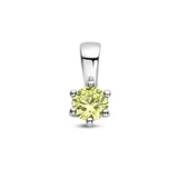 Hanger met Synthetische Geboortesteen Augustus | Groene Zirkonia met Gerhodineerd Zilver - Formaat 5 x 10mm