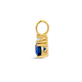 14 Karaat Geelgouden Hanger met Saffier 0.335ct en Diamant 0.02ct - Formaat 4x10.5mm