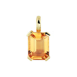 Geelgouden hanger met Citrien 1.75ct - 14Krt. Goud - formaat 6.6 x 13 mmGoud (Geelgoud)