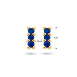 Oorknoppen met Saffier 0.228ct (2x 0.114ct) 14 Karaat Geelgoud - Formaat 3.5x5mm