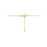 Geelgouden collier lengte 42cm+3 - Ronde hanger met Zirkonia - 14krt. Goud