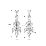 Oorhangers van Gerhodineerd Zilver met Zirkonia - Formaat 6.3x18mm