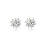 Stervormige Oorknoppen van  Gerhodineerd Zilver met Zirkonia - Diameter 8mm