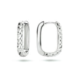 Klapoorringen van Gediamanteerd Gerhodineerd Zilver - Diameter 21.5mm Breedte 3.5mm