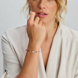 Dames Tennisarmband 4.2mm Gerhodineerd Zilveren  met Regenboog Zirkonia - Lengte 16+3cm