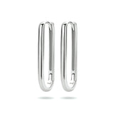 Paperclip klapoorringen van Gerhodineerd Zilver - Formaat 2 x 24 mm