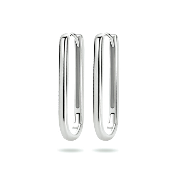 Paperclip klapoorringen van Gerhodineerd Zilver - Formaat 2 x 24 mm