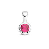 Hanger met Synthetische Geboortesteen Oktober | Gerhodineerd Zilver - Formaat 5.5 x 11mm