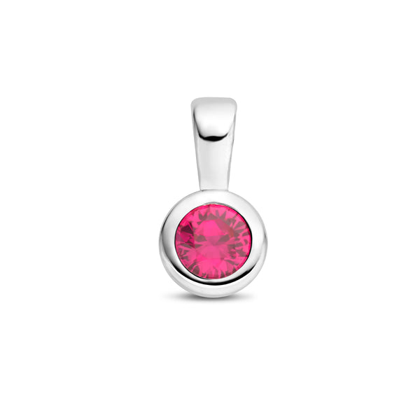 Hanger met Synthetische Geboortesteen Oktober | Gerhodineerd Zilver - Formaat 5.5 x 11mm
