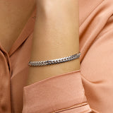 Damesarmband 6mm van Gerhodineerd Zilver, Gourmet Schakel - Lengte 19cm