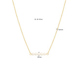 Geelgouden collier lengte 41cm+4 - Vijf Zoetwater Parels 3 mm - 14Krt. Goud