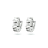 Klapoorringen van Gerhodineerd Zilver met Banenmotief - Formaat 3x11mm