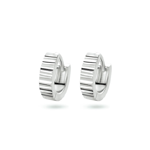 Klapoorringen van Gerhodineerd Zilver met Banenmotief - Formaat 3x11mm