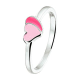 Ring Hartjes Zilver Gerhodineerd