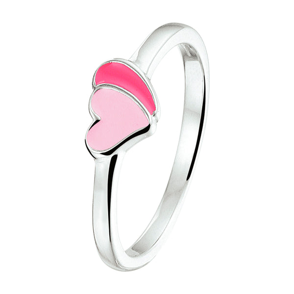 Ring Hartjes Zilver Gerhodineerd