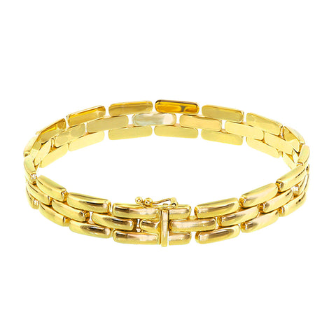 Damesarmband 9.5mm van 14 Karaat Geelgoud, Panter schakel - Lengte 19cm