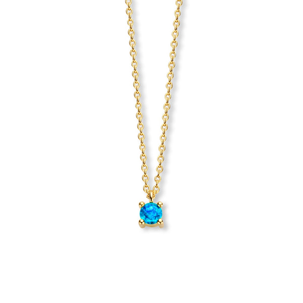14 Karaat Geelgouden collier lengte 40cm+4 - Geboortesteen Topaas December