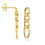 14 Karaat Geelgouden Oorhangers Schakelmotief Figaro - Formaat 5.5x25mm