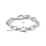 Damesarmband 10.3mm van Gerhodineerd Zilver, Fantasie Schakel - Lengte 19cm