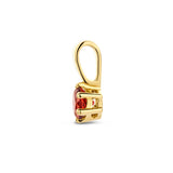 Hanger met Geboortesteen Januari | Granaat met 14 Karaat Geelgoud - Formaat 7.5 x 20mm