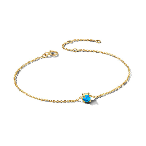 Damesarmband van 14 Karaat Geelgoud met Geboortesteen Topaas December - Lengte 15.5+3cm