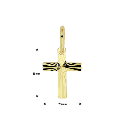 Hanger Kruis Massief Goud (Geelgoud)