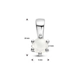 Geboortesteenhanger April | Synthetische witte Agaat met Gerhodineerd Zilver - Formaat 5 x 10 mm