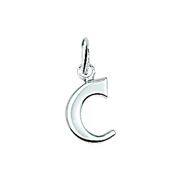 925 Zilveren letter hanger - Letter C - 7 x 12 mm