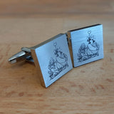 Manchetknopen Vierkant Mat - Edelstaal - Afbeelding of Logo gravure