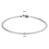 Dames Tennisarmband 1.9mm van 14 Karaat Witgoud, Diamanten 1.5ct - Lengte 18cm