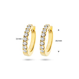 Klapoorringen met Diamant 0.50ct (2x 0.25ct) van 14 Karaat Geelgoud