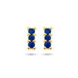 Oorknoppen met Saffier 0.228ct (2x 0.114ct) 14 Karaat Geelgoud - Formaat 3.5x5mm