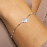Jasseron armband graveerplaat hart - 925/1000 Zilver - Lettergravure