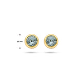 Oorknoppen Blauw Topaas 0.58ct (2x 0.29ct) 14 Karaat Geelgoud - Diameter 4.5 mm