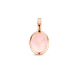 Ovaalvormige hanger met Rozenkwarts van 14 Karaat Roségoud - formaat 9.5 x 18.5 mm