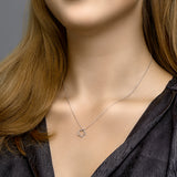 Collier Bloem 40 + 5 Cm Zilver Gerhodineerd