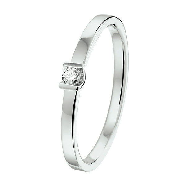 Ring Diamant 0.05ct H Si Goud (Witgoud Met Palladium)
