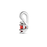 Hanger met Synthetische Geboortesteen Januari | Rode Zirkonia met Gerhodineerd Zilver - Formaat 5 x 10mm