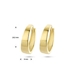 14 Karaat Geelgouden Klapoorringen - Hoogte 14.5mm