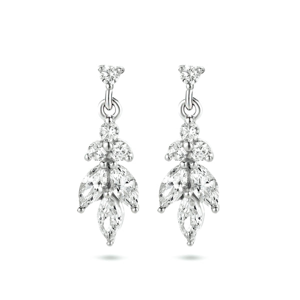 Oorhangers van Gerhodineerd Zilver met Zirkonia - Formaat 6.3x18mm