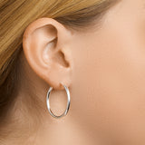 Oorringen van 925 Zilver met Ronde Buis 2.5 mm - Diameter 30mm