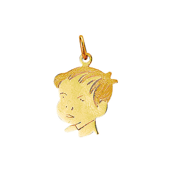 Hanger Jongen Poli/Mat 19 X 15 Mm Goud (Geelgoud)