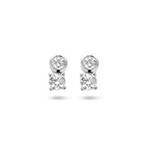 Oorknoppen van Gerhodineerd Zilver met Zirkonia - Formaat 3.5x6.5mm