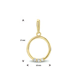 Ronde Hanger met Zirkonia - 14 Karaat Geelgoud - Diameter 10mm