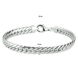 Damesarmband 6mm van Gerhodineerd Zilver, Gourmet Schakel - Lengte 19cm