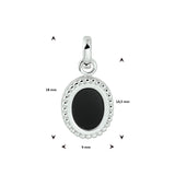 Hanger van Gerhodineerd met Onyx 0.60ct - formaat 9 x 18 mm