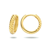 Klapoorringen Gedraaid van 14 Karaat Geelgoud - Diameter 13mm