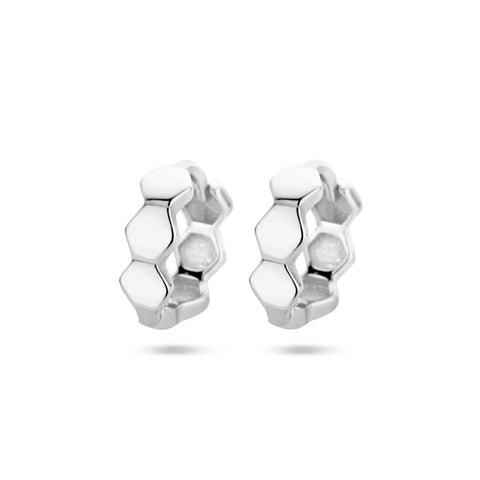 Klapoorringen van Gerhodineerd Zilver Zeshoek - Diameter 9mm en Breedte 3mm